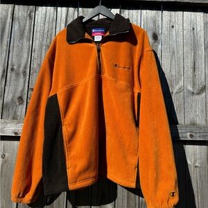 Vintage Orange Champion Quarter-Zip Fleece Large